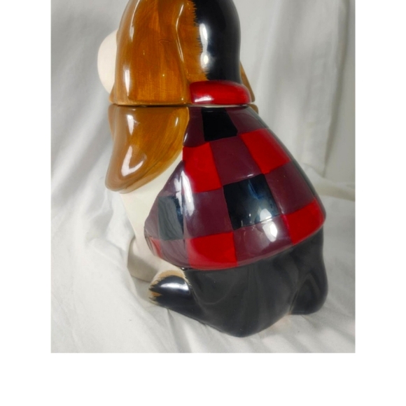 Pioneer woman cookie jar Plaid Charlie Christmas, holiday Gift idea Retired HTF - Picture 5 of 10